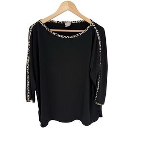 Chicos Top Blouse Womens 3 or XL Business Office Career Modest Classic Basic